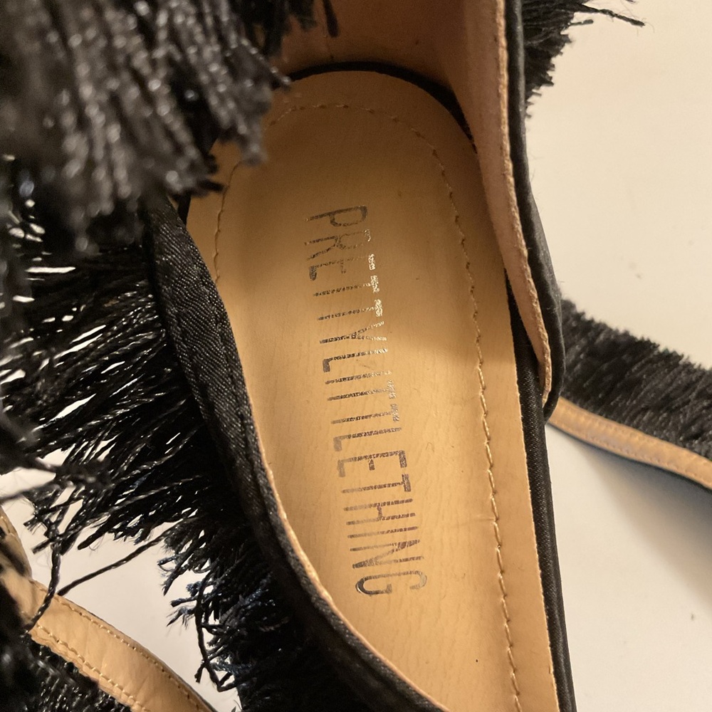 PrettyLittleThing Black Fringed Lace-Up Heels - Picture 6 of 7